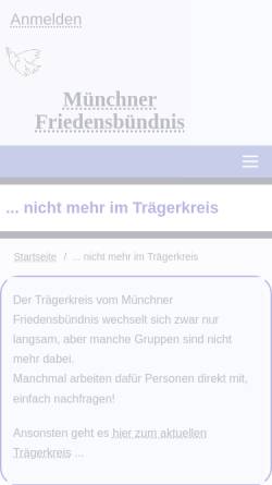 Vorschau der mobilen Webseite www.muenchner-friedensbuendnis.de, Truderinger Frauen für Frieden und Abrüstung