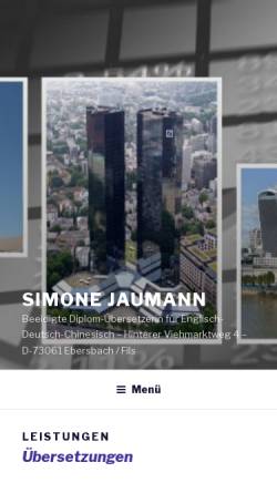 Vorschau der mobilen Webseite www.jaumann-wang.de, Sprachendienst - Jaumann-Wang