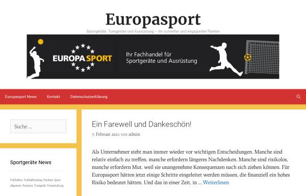 Vorschau von www.europasport.de, Europasport Sportgeräte und Sportartikel
