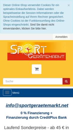 Vorschau der mobilen Webseite www.sportgeraetemarkt.de, Fitness- und Freizeit-Fachmarkt Fischer