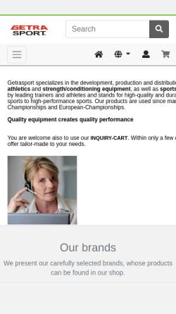 Vorschau der mobilen Webseite www.getrasport.com, Getra Sport