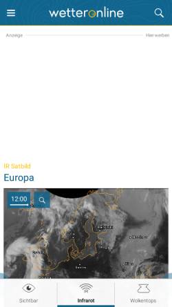 Vorschau der mobilen Webseite www.wetteronline.de, WetterOnline Satellitenbilder