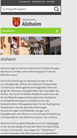 Vorschau der mobilen Webseite www.vg-eich.de, Gemeinde Alsheim