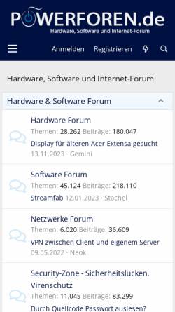 Vorschau der mobilen Webseite powerforen.de, Powerforen.de