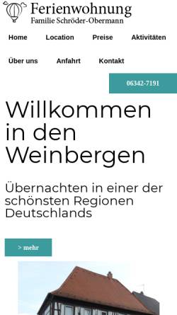 Vorschau der mobilen Webseite www.ferienwohnung-schroeder-obermann.de, Ferienwohnung Familie Schröder-Obermann