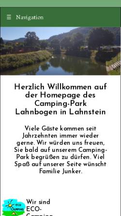 Vorschau der mobilen Webseite www.camping-lahnbogen.de, Camping-Park Lahnbogen