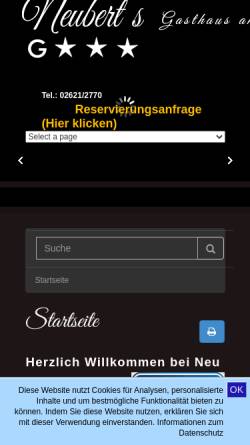 Vorschau der mobilen Webseite neuberts-gasthaus.de, Neuberts Gasthaus am Rhein