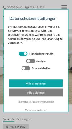 Vorschau der mobilen Webseite www.krankenhaus-frankenberg.de, Krankenhaus Frankenberg