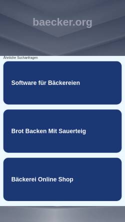 Vorschau der mobilen Webseite www.baecker.org, Bäcker-Verzeichnis