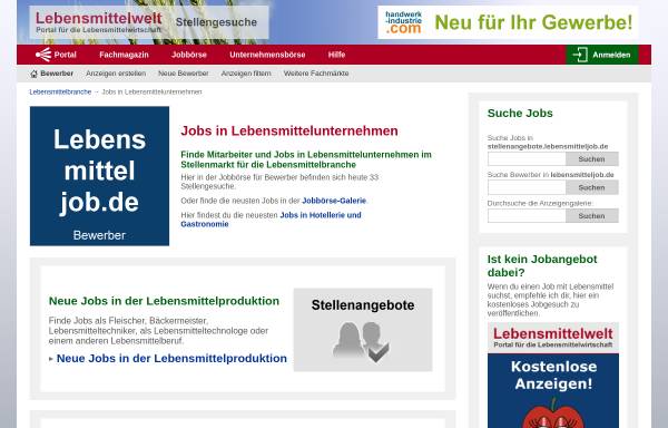 Vorschau von www.lebensmitteljob.de, Lebensmittel-Stellenmarkt, Dipl. Ing. (FH) Thomas Christensen