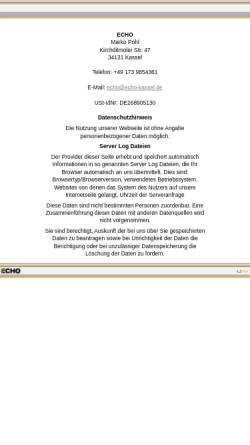 Vorschau der mobilen Webseite www.echo-kassel.de, Echo - Pohl & Schinke GbR