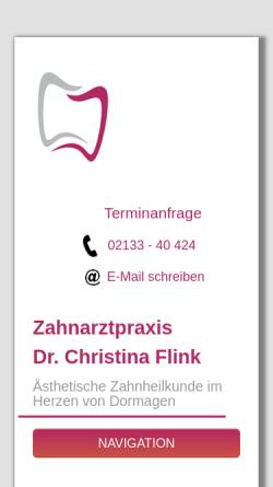 Vorschau der mobilen Webseite www.zahnarztpraxis-flink.de, Dr. Christina und Dr. Andreas Wilken