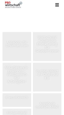 Vorschau der mobilen Webseite www.pro-wirtschaft-gt.de, Pro Wirtschaft GT GmbH
