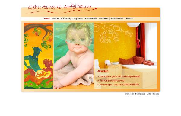 Vorschau von www.geburtshaus-apfelbaum.de, Geburtshaus Apfelbaum