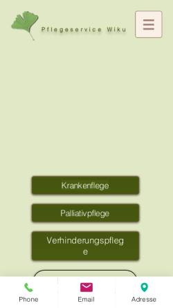 Vorschau der mobilen Webseite www.pflegedienst-potsdam.de, Pflegeservice Wiku