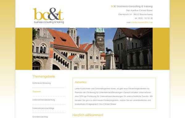 Vorschau von www.bc-t.de, BC&T, Business Consulting & Training - Dipl.-Kfr. Christel Böwer