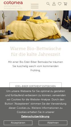 Vorschau der mobilen Webseite www.cotonea.de, Gebr. Elmer & Zweifel GmbH & Co. KG