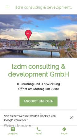 Vorschau der mobilen Webseite i2dm.business.site, I2dm consulting & development GmbH