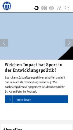 Vorschau der mobilen Webseite www.dshs-koeln.de, Deutsche Sporthochschule Köln [DSHS]