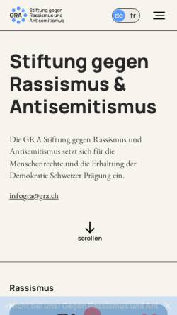 Vorschau der mobilen Webseite www.gra.ch, Stiftung gegen Rassismus und Antisemitismus
