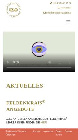 Vorschau der mobilen Webseite www.feldenkrais.at, Feldenkrais Verband Österreich