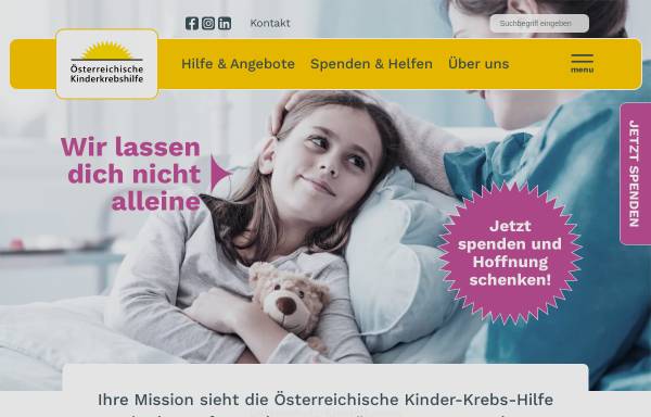 Vorschau von www.kinderkrebshilfe.at, Österreichische Kinder-Krebshilfe