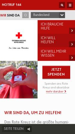 Vorschau der mobilen Webseite www.roteskreuz.at, Österreichisches Rotes Kreuz