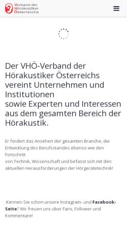 Vorschau der mobilen Webseite www.vhoe.at, Verband der Hörakustiker Österreichs