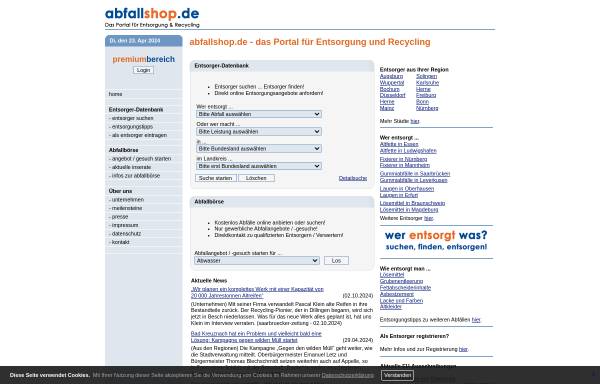 Vorschau von www.abfallshop.de, Abfallshop.de
