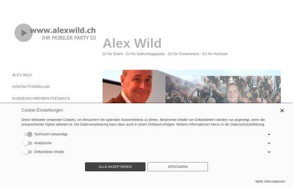 Vorschau von www.alexwild.ch, Alex' Karaokeshow