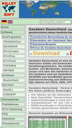 Vorschau der mobilen Webseite www.killetsoft.de, Ortsdat