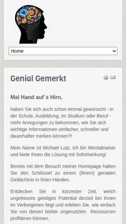 Vorschau der mobilen Webseite www.spielkartenmerken.de, Spezielles Gedächtnistraining für Kartenspieler