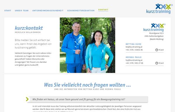 Vorschau von www.kurztraining.at, Bettina Kurz – kurz:training