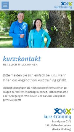 Vorschau der mobilen Webseite www.kurztraining.at, Bettina Kurz – kurz:training