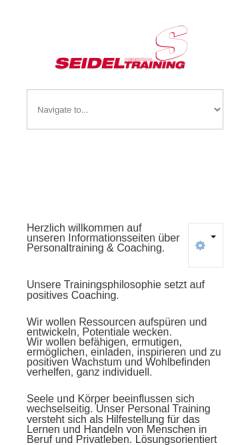 Vorschau der mobilen Webseite www.seidel-training.de, Seidel Personaltraining
