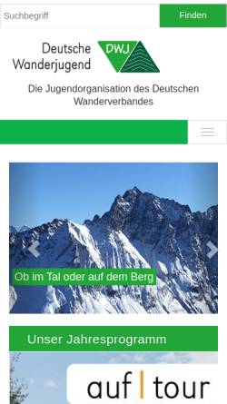 Vorschau der mobilen Webseite www.wanderjugend.de, Deutsche Wanderjugend