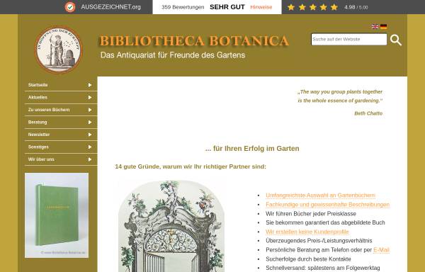 Vorschau von www.bibliotheca-botanica.de, Bibliotheca Botanica