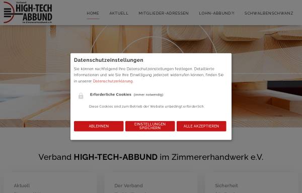 Vorschau von www.lohn-abbund.de, Verband High Tech Abbund im Zimmererhandwerk e.V.