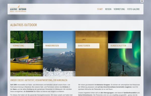 Vorschau von www.albatros-outdoor.de, Albatros Outdoor - Reisen und Expeditionen GmbH