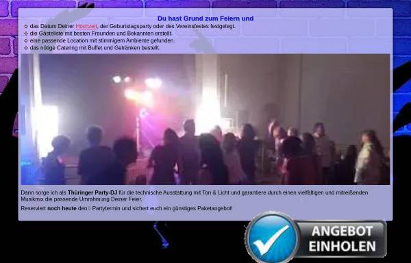 Vorschau von www.veranstaltungskonzept-gotha.de, Disco 84: Mobiler DJ für Feier, Party & Event in Thüringen