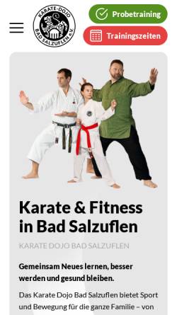 Vorschau der mobilen Webseite www.karate-salzuflen.de, Shotokan Dojo Bad Salzuflen