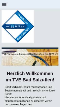 Vorschau der mobilen Webseite www.tve-badsalzuflen.de, TVE Bad Salzuflen