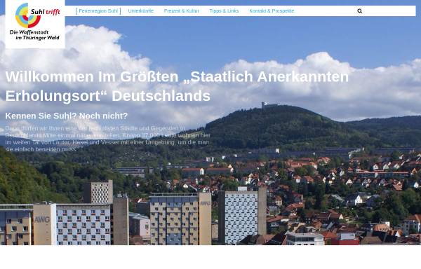 Vorschau von www.suhl-tourismus.de, Tourist Information Suhl
