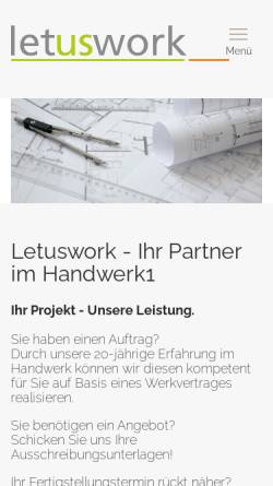 Vorschau der mobilen Webseite www.letuswork.de, Letuswork by Zenit Unternehmenskonzepte GmbH
