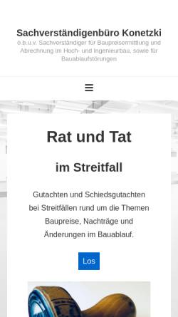 Vorschau der mobilen Webseite www.konetzki.de, Konetzki, Joachim Georg