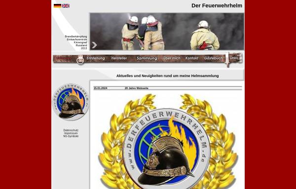 Vorschau von www.derfeuerwehrhelm.de, Feuerwehrhelm-Sammlung