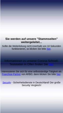Vorschau der mobilen Webseite www.arbo.de, Arbo Ambulanz- und Brandschutzdienste Deutschland GbR