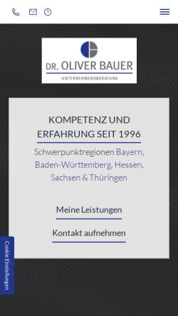 Vorschau der mobilen Webseite www.oliver-bauer.de, Dr. Oliver Bauer - Unternehmensberatung