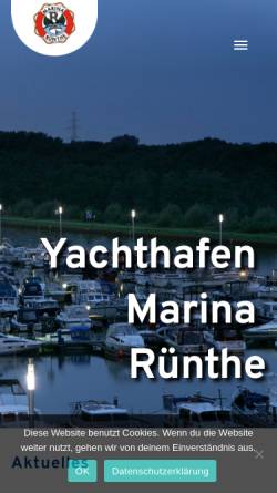 Vorschau der mobilen Webseite www.yachthafen-marina-ruenthe.de, Marina Rünthe