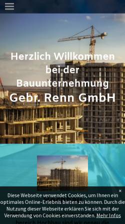 Vorschau der mobilen Webseite www.gebrueder-renn.de, Bauunternehmung Gebr. Renn GmbH